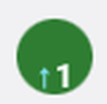 Green circle with an arrow and the number 1